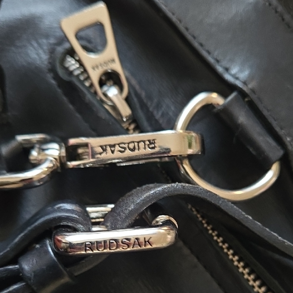 RUDSAK Black Leather Bag with Silver Hardware - Picture 4 of 5